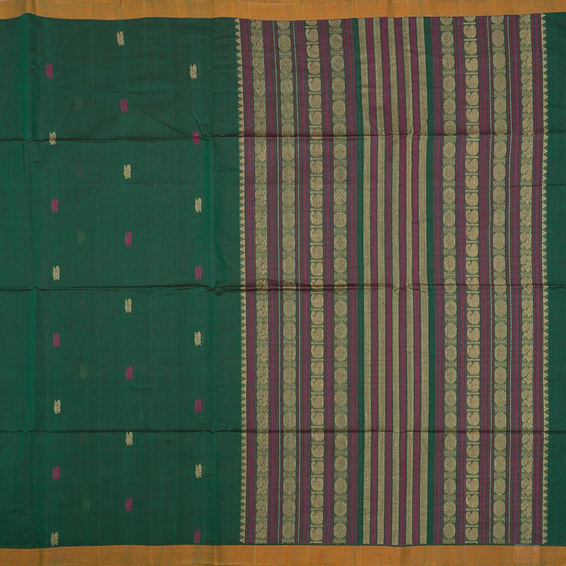 Hayagrivas Bottle Green Handloom Kanchi Cotton Saree SSCBF104F13-3