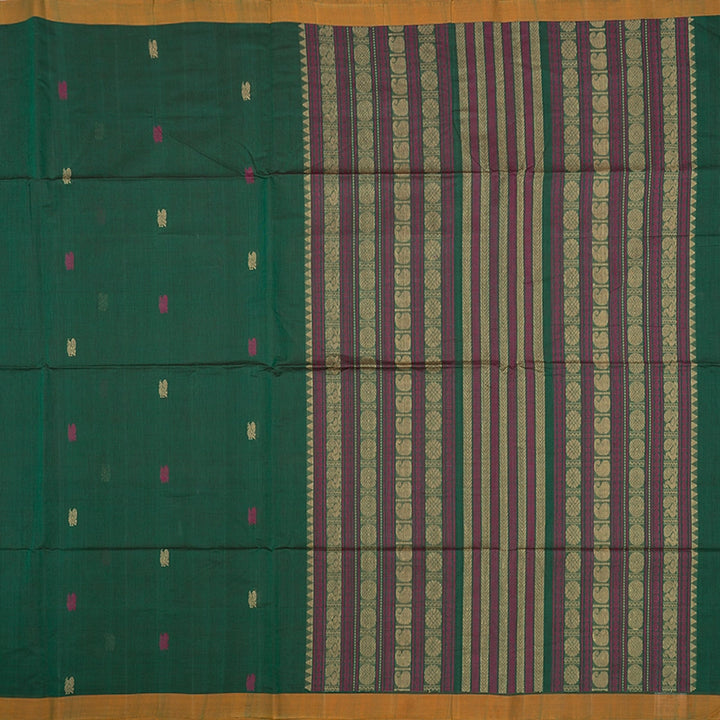 Hayagrivas Bottle Green Handloom Kanchi Cotton Saree SSCBF104F13-3