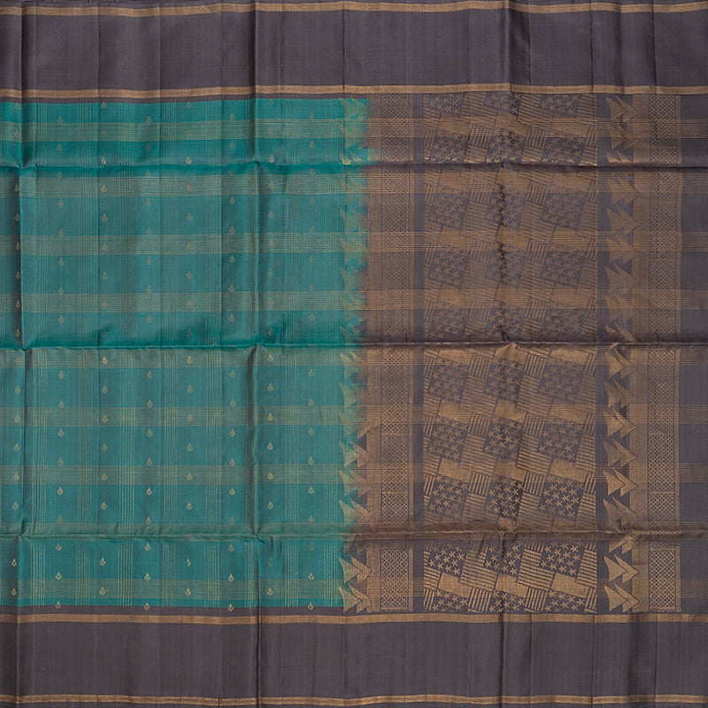 Hayagrivas Teal Handloom Soft Silk Saree KSBE24I5-3