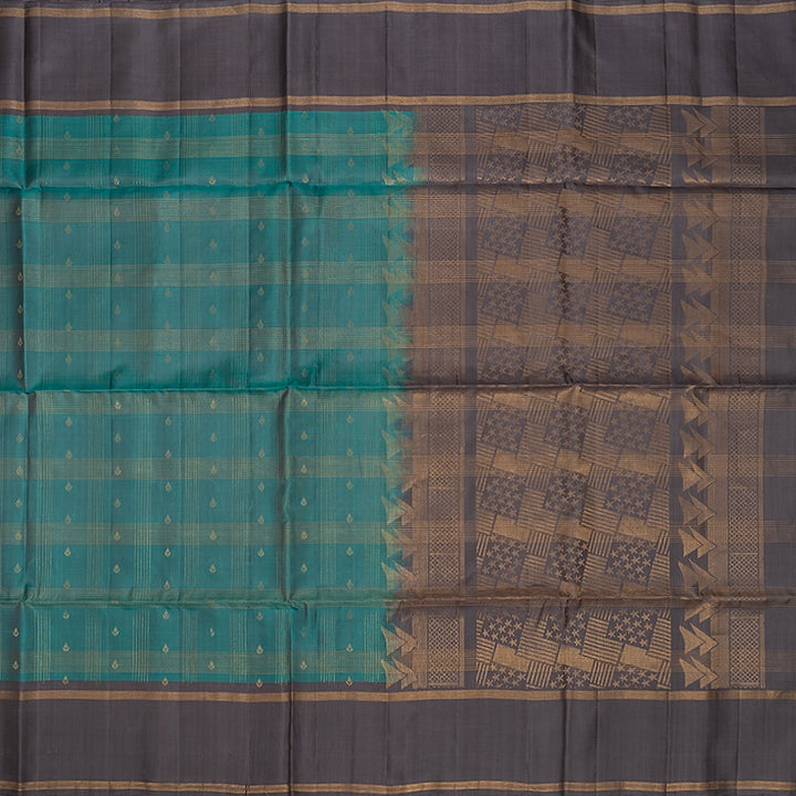 Hayagrivas Teal Handloom Soft Silk Saree KSBE24I5-3