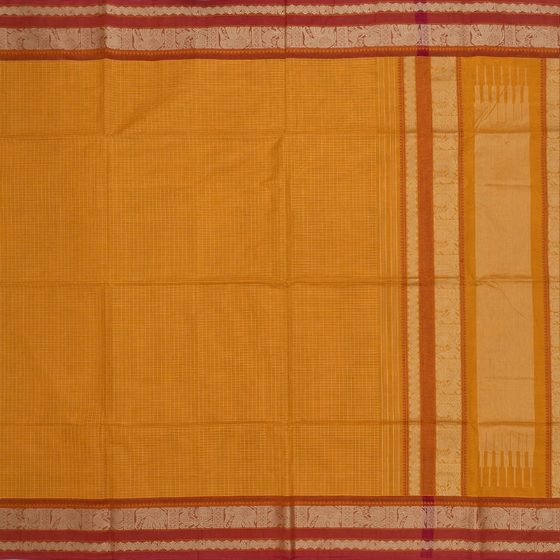 Hayagrivas Mustard Yellow Handloom Kanchi Cotton Saree SSCBF103F7-4