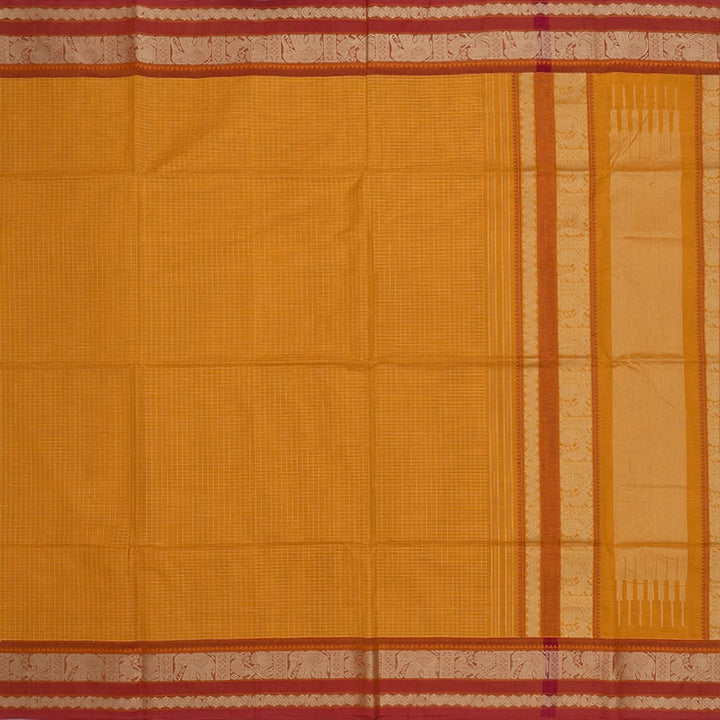 Hayagrivas Mustard Yellow Handloom Kanchi Cotton Saree SSCBF103F7-4