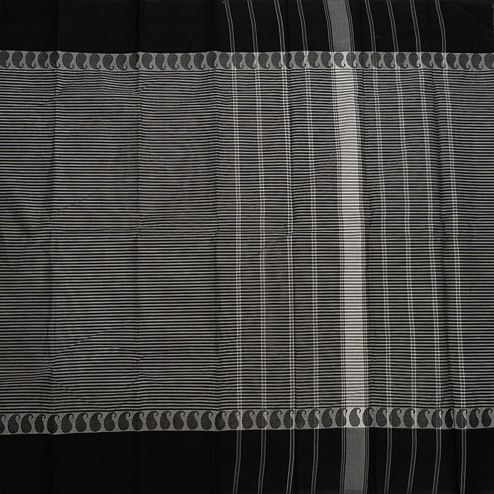 Hayagrivas Grey & Black Stripes Handloom Chettinad Cotton Saree KSBE2H1-18