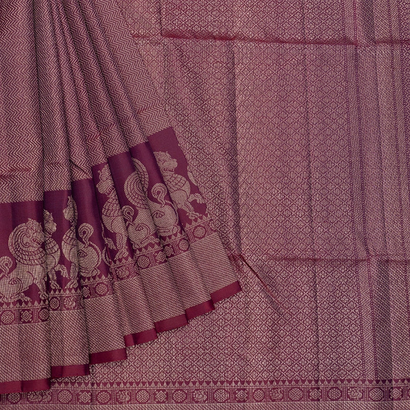 Hayagrivas Wine Purple Handloom Soft Silk Saree KBF536G2-16