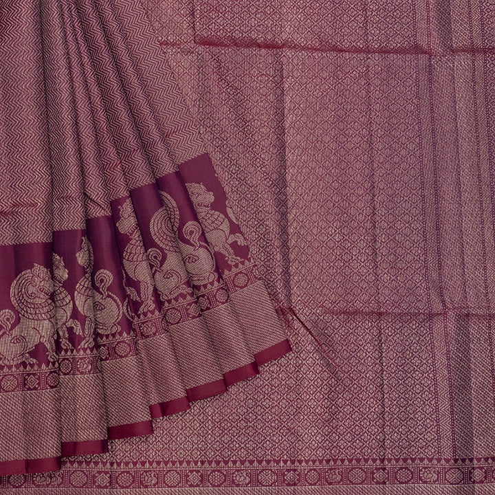 Hayagrivas Wine Purple Handloom Soft Silk Saree KBF536G2-16