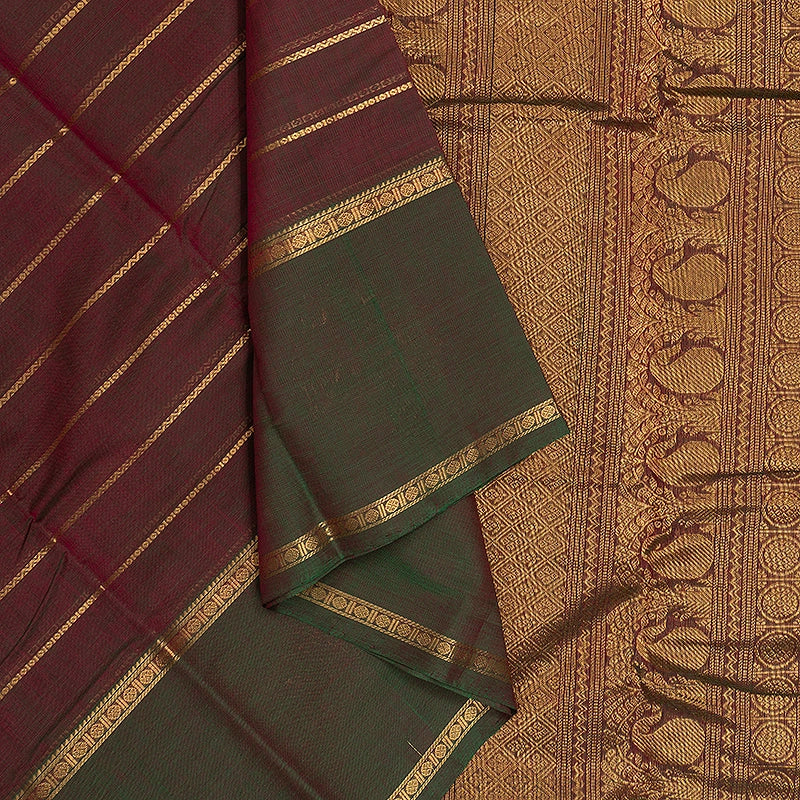 Hayagrivas Manthalir Green Handloom Kanchi Cotton Saree SSCBF66E7-3