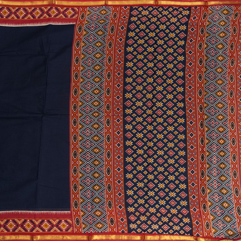 Hayagrivas Navy Blue Fancy Cotton Sarees KBE2383B9-3