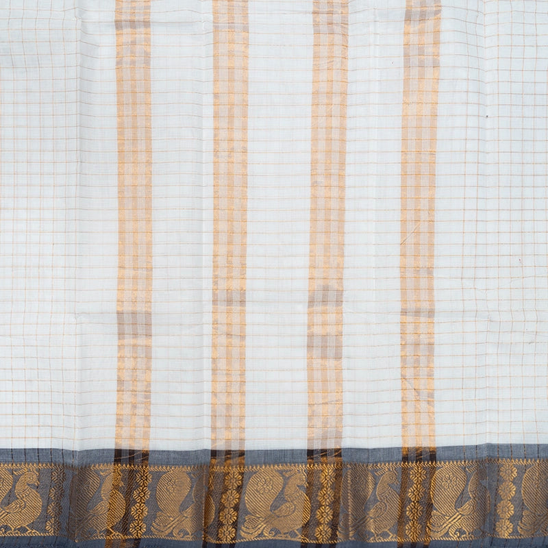 Hayagrivas White Handloom Chettinad Cotton Saree SSCBF134H2-26