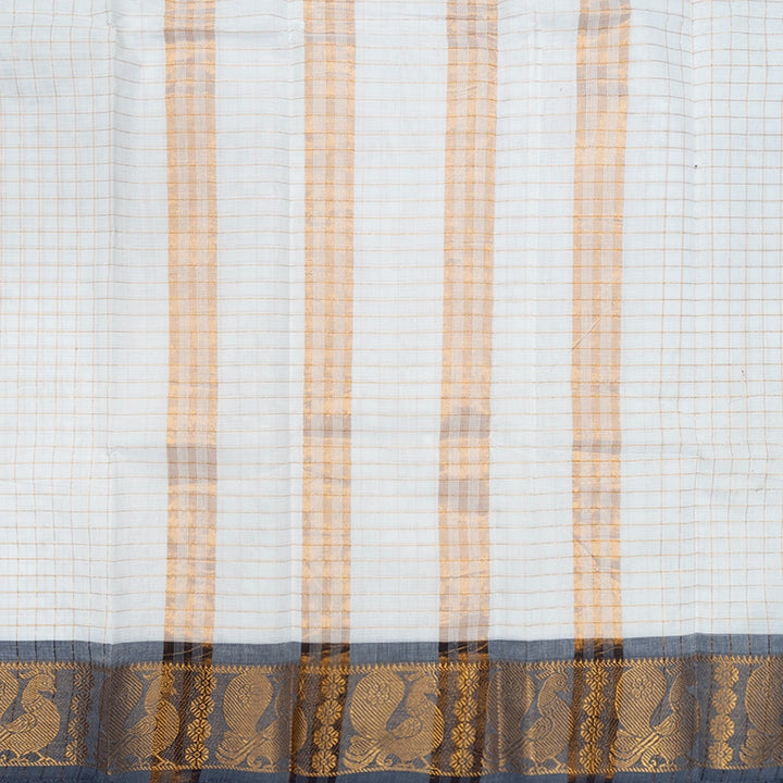 Hayagrivas White Handloom Chettinad Cotton Saree SSCBF134H2-26