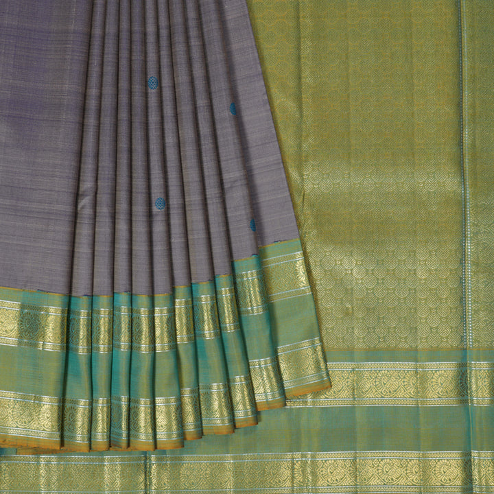 Hayagrivas Handloom Dual Tone (Blue & Yellow) Kanjivaram Silk Saree BE734-SBS  KBEL734C1-1
