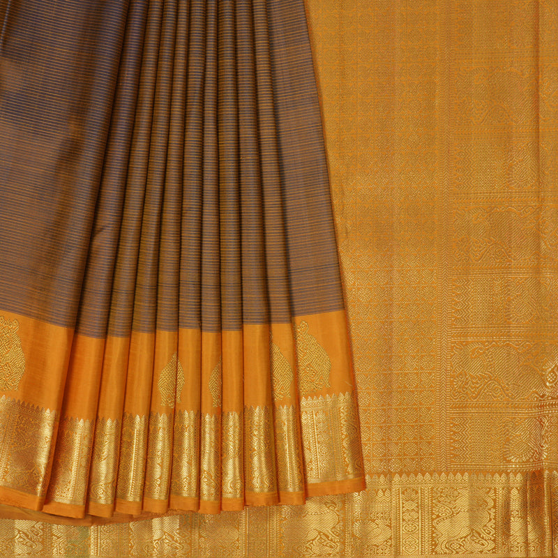 Hayagrivas Handloom Dual Tone (Brown & Purple) Kanjivaram Silk Saree BF103-SBS  KBFL103E1-1