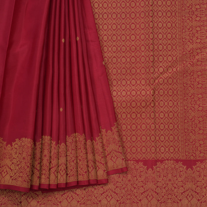 Hayagrivas Handloom Red Kanjivaram Silk Saree KBF163D1-3