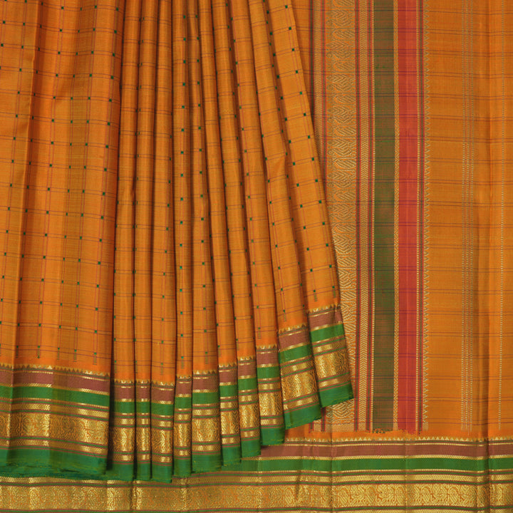 Hayagrivas Handloom Manjal Kanjivaram Silk Saree with Green Border BF109-SBS  KBFL109E1-1