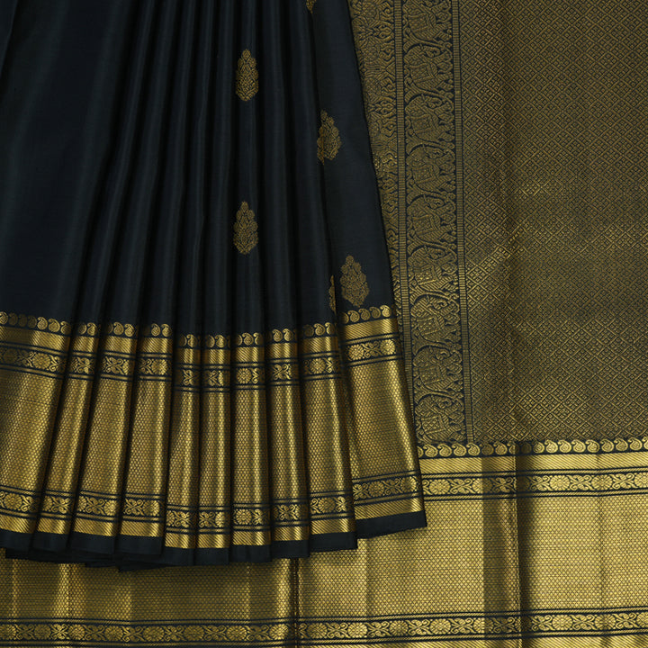 Hayagrivas Handloom Black Kanjivaram Silk Saree SSCBF59E4-1