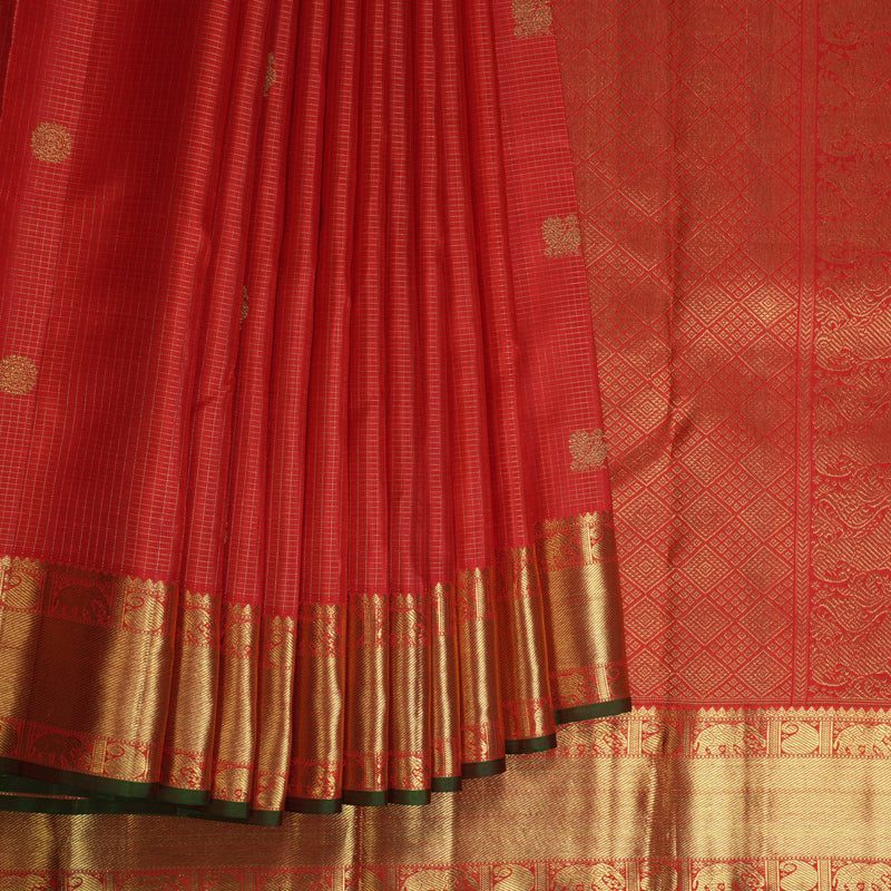 Hayagrivas Handloom Red Bridal Kanjivaram Silk Saree KBE1673K4-1