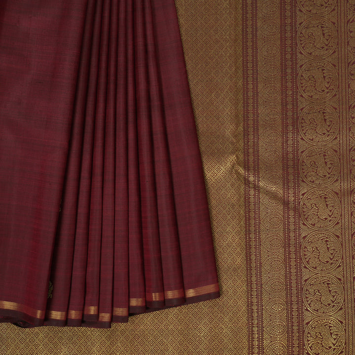 Hayagrivas Handloom Wine Maroon Kanjivaram Silk Saree BE781-SBS  KBEL781C1-1