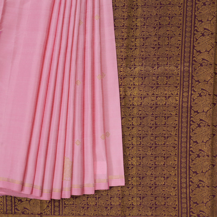Hayagrivas Handloom Rose Pink Kanjivaram Silk Saree KBE2078A3-2
