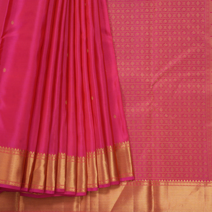 Hayagrivas Handloom Pink Kanjivaram Silk Saree KBF160D1-7