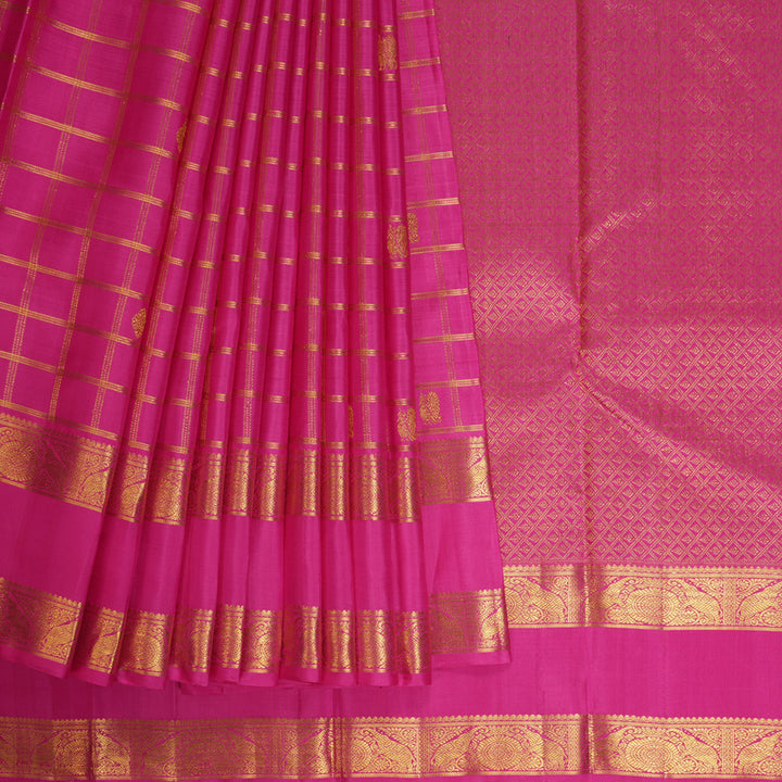 Hayagrivas Handloom Rani Pink Kanjivaram Silk Saree KBE2523C10-1