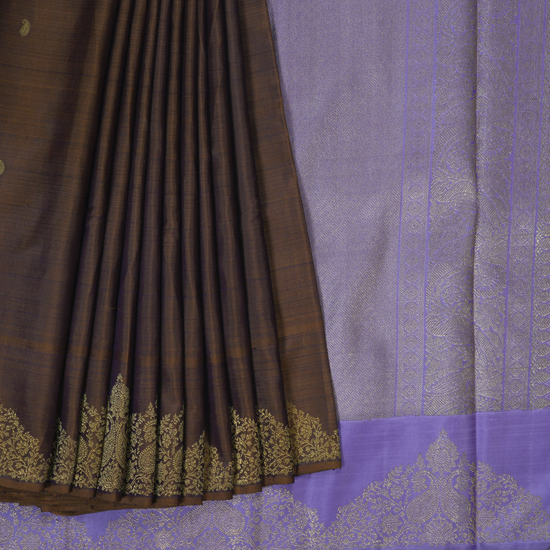 Hayagrivas Handloom Dual Tone (Brown & Purple) Kanjivaram Silk Saree BE466-SBS  KBEL466C1-1
