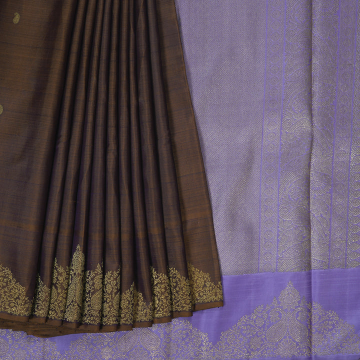 Hayagrivas Handloom Dual Tone (Brown & Purple) Kanjivaram Silk Saree BE466-SBS  KBEL466C1-1