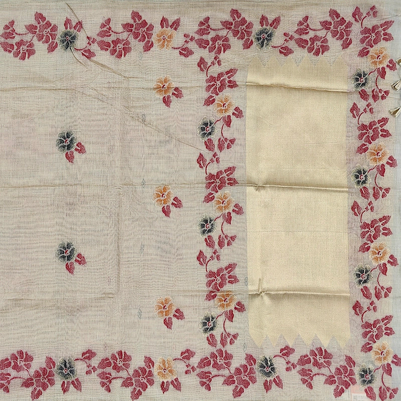Hayagrivas Beige Fancy Cotton Saree KBE1877L2-4