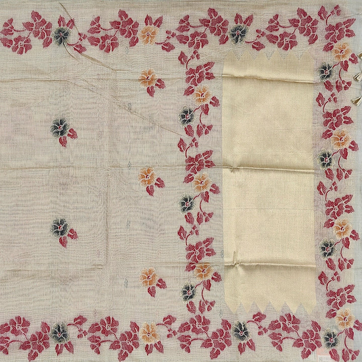 Hayagrivas Beige Fancy Cotton Saree KBE1877L2-4