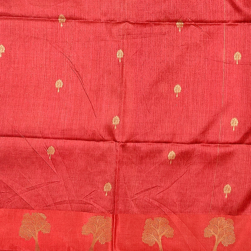Hayagrivas Crimson-Red Fancy Cotton Saree KBE1877L4-2