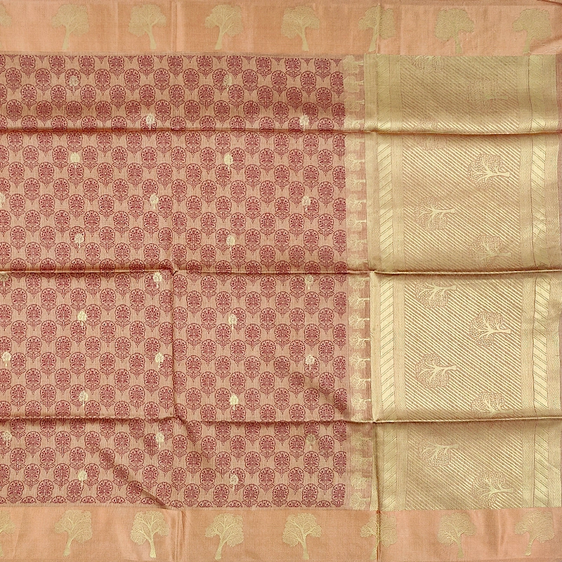 Hayagrivas Mustard-Orange Fancy Cotton Saree KBE1877L4-3