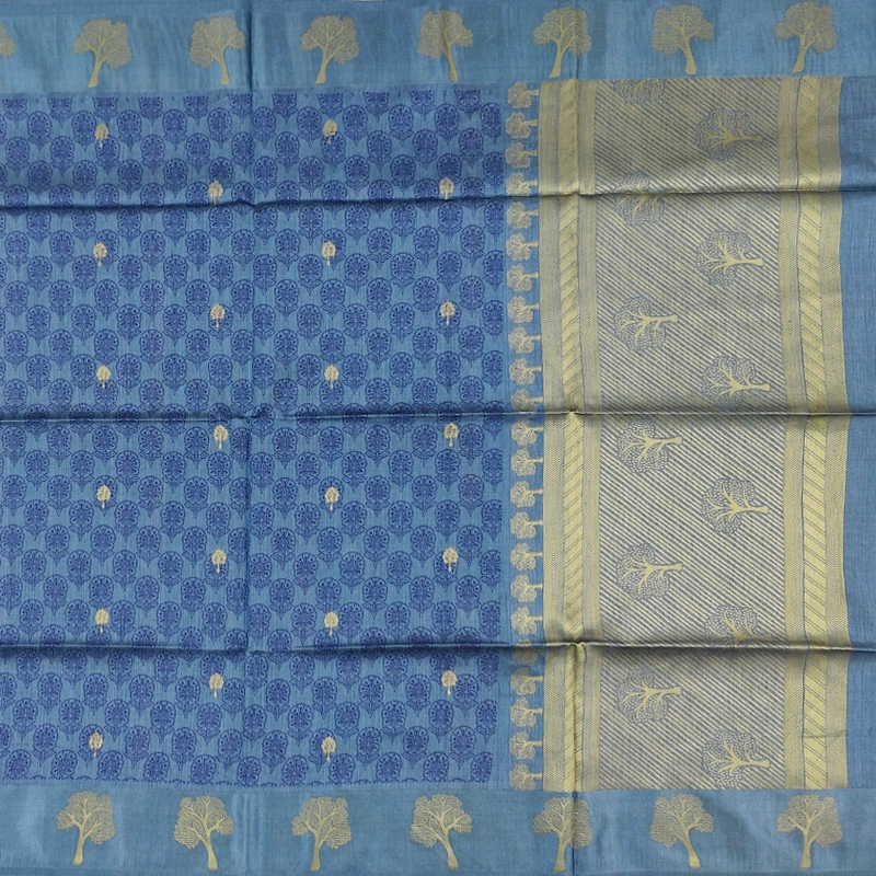 Hayagrivas Powder-Blue Fancy Cotton Saree KBE1877L4-6