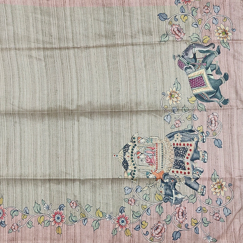 Hayagrivas Beige Fancy Cotton Saree KBE1877L5-1