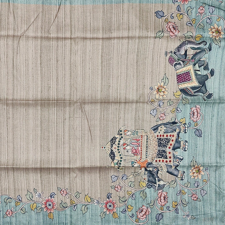 Hayagrivas Beige Fancy Cotton Saree KBE1877L5-3
