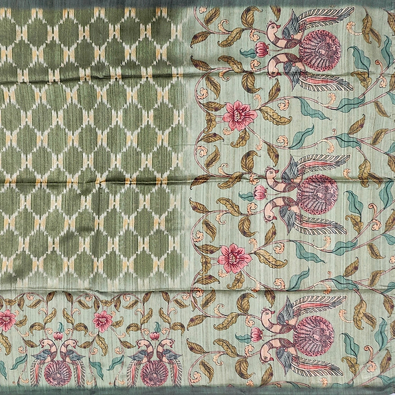 Hayagrivas Sage-Green Fancy Cotton Saree KBE1877L7-5