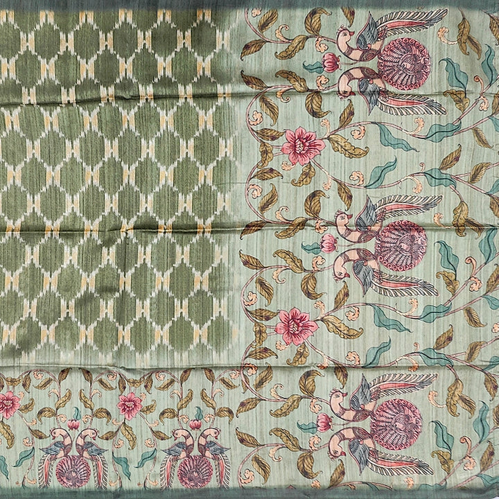 Hayagrivas Sage-Green Fancy Cotton Saree KBE1877L7-5