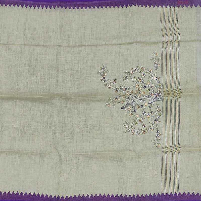 Hayagrivas Olive-Green Fancy Cotton Saree KBE1877L8-1