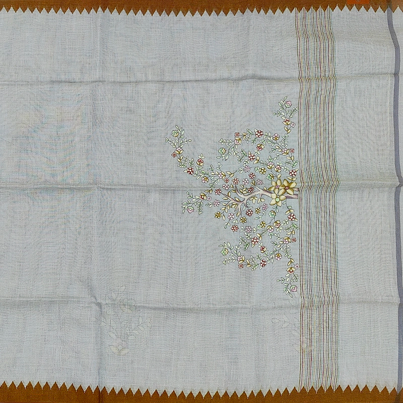 Hayagrivas Grey Fancy Cotton Saree KBE1877L8-6