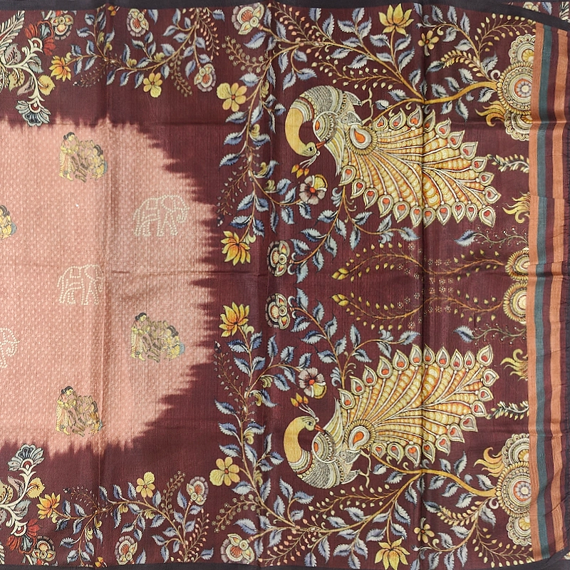 Hayagrivas Peach Fancy Cotton Saree KBE1878L2-2