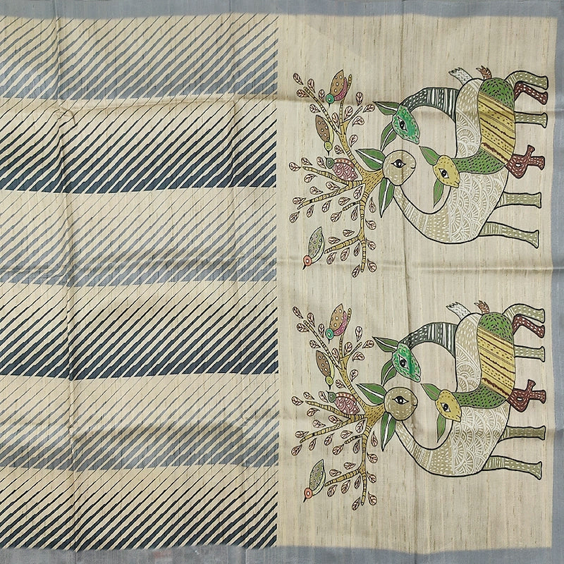 Hayagrivas Beige Fancy Cotton Saree KBE1878L3-1