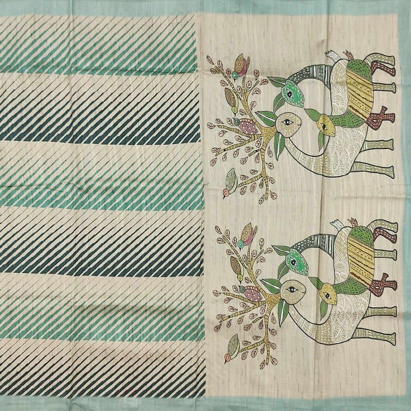 Hayagrivas Cream Fancy Cotton Saree KBE1878L3-3