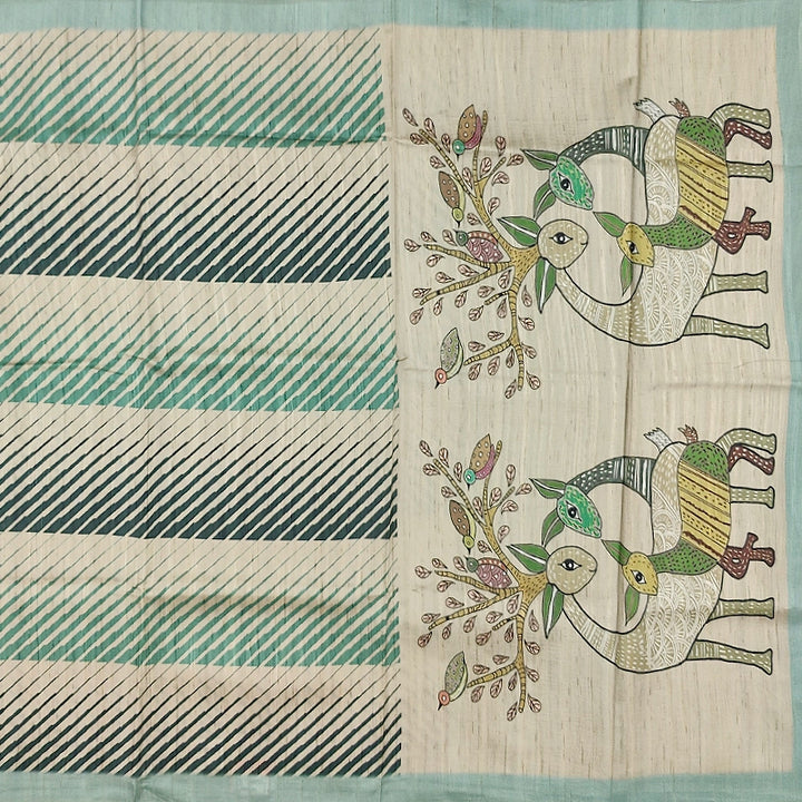Hayagrivas Cream Fancy Cotton Saree KBE1878L3-3
