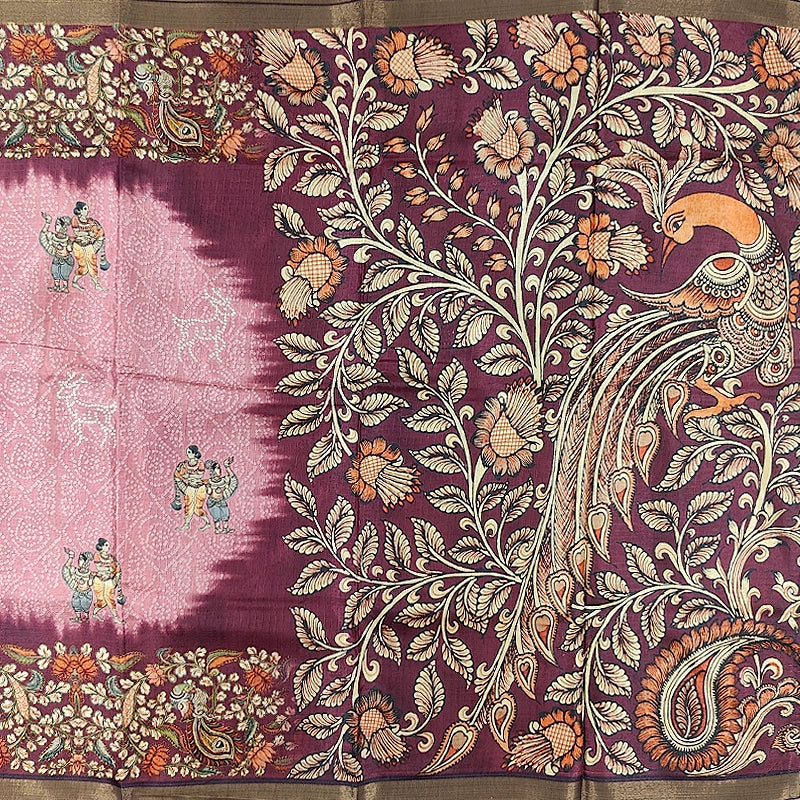 Hayagrivas Rose Pink Fancy Cotton Saree KBE1878L4-5