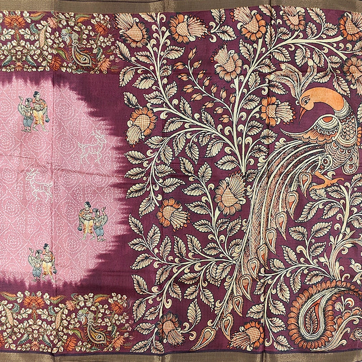 Hayagrivas Rose Pink Fancy Cotton Saree KBE1878L4-5