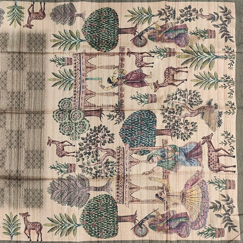 Hayagrivas Olive-Khaki Fancy Cotton Saree KBE1909L2-16
