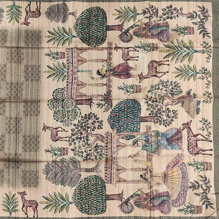 Hayagrivas Olive-Khaki Fancy Cotton Saree KBE1909L2-16