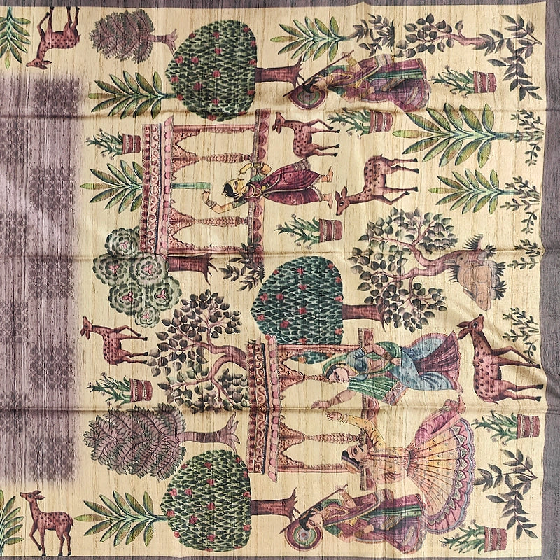 Hayagrivas Beige Fancy Cotton Saree KBE1909L2-7