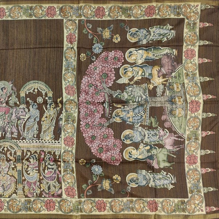 Hayagrivas Brown Fancy Cotton Saree KBE1917L1-12