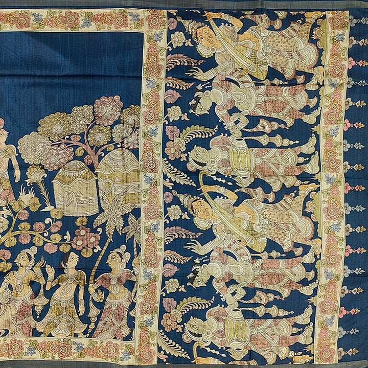 Hayagrivas Navy Blue Fancy Cotton Saree KBE1917L1-64