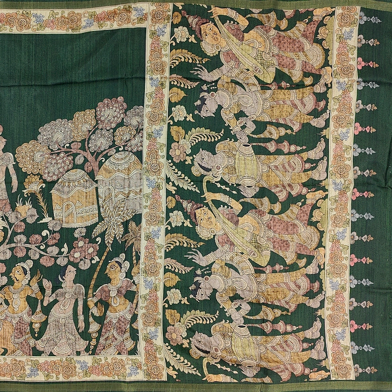 Hayagrivas Bottle Green Fancy Cotton Saree KBE1917L1-67