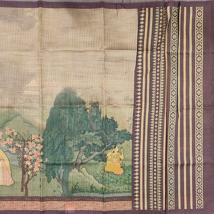 Hayagrivas Beige Fancy Cotton Saree KBE1918L2-16