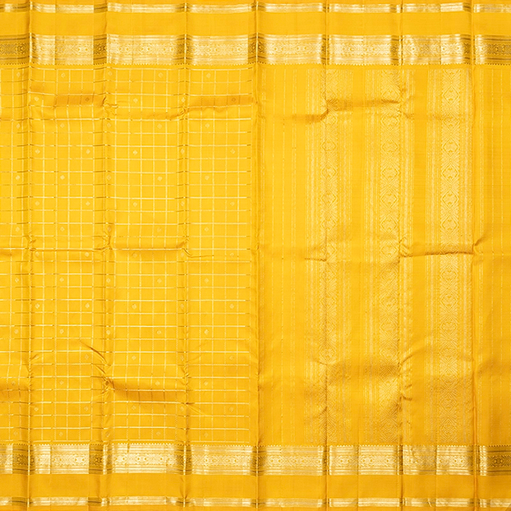 Hayagrivas Handloom Yellow Kanjivaram Silk Saree KBF436F1-1